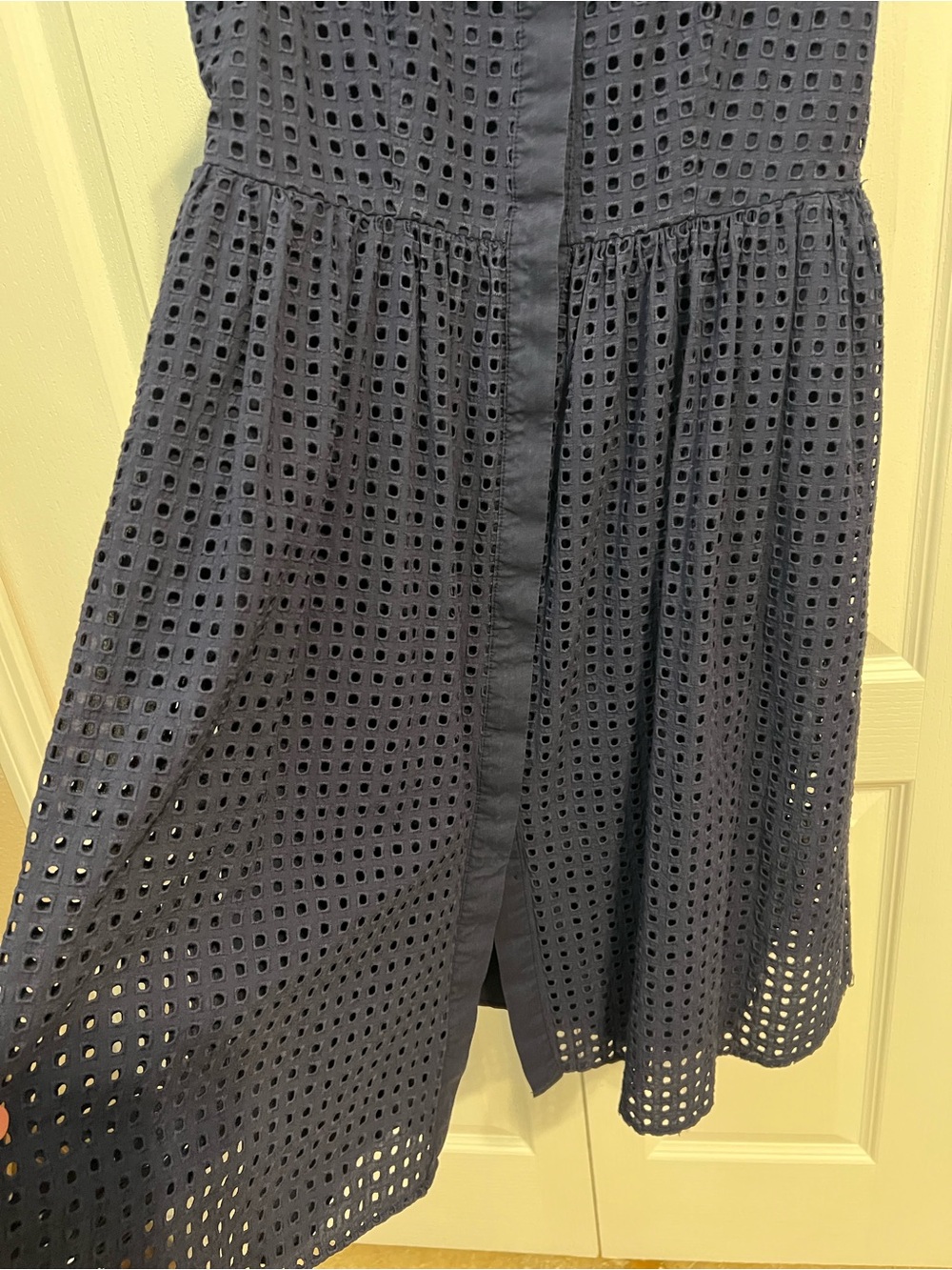Maison Jules Navy Eyelet Sleeveless Fit-and-Flare Dress - Picture 3 of 6